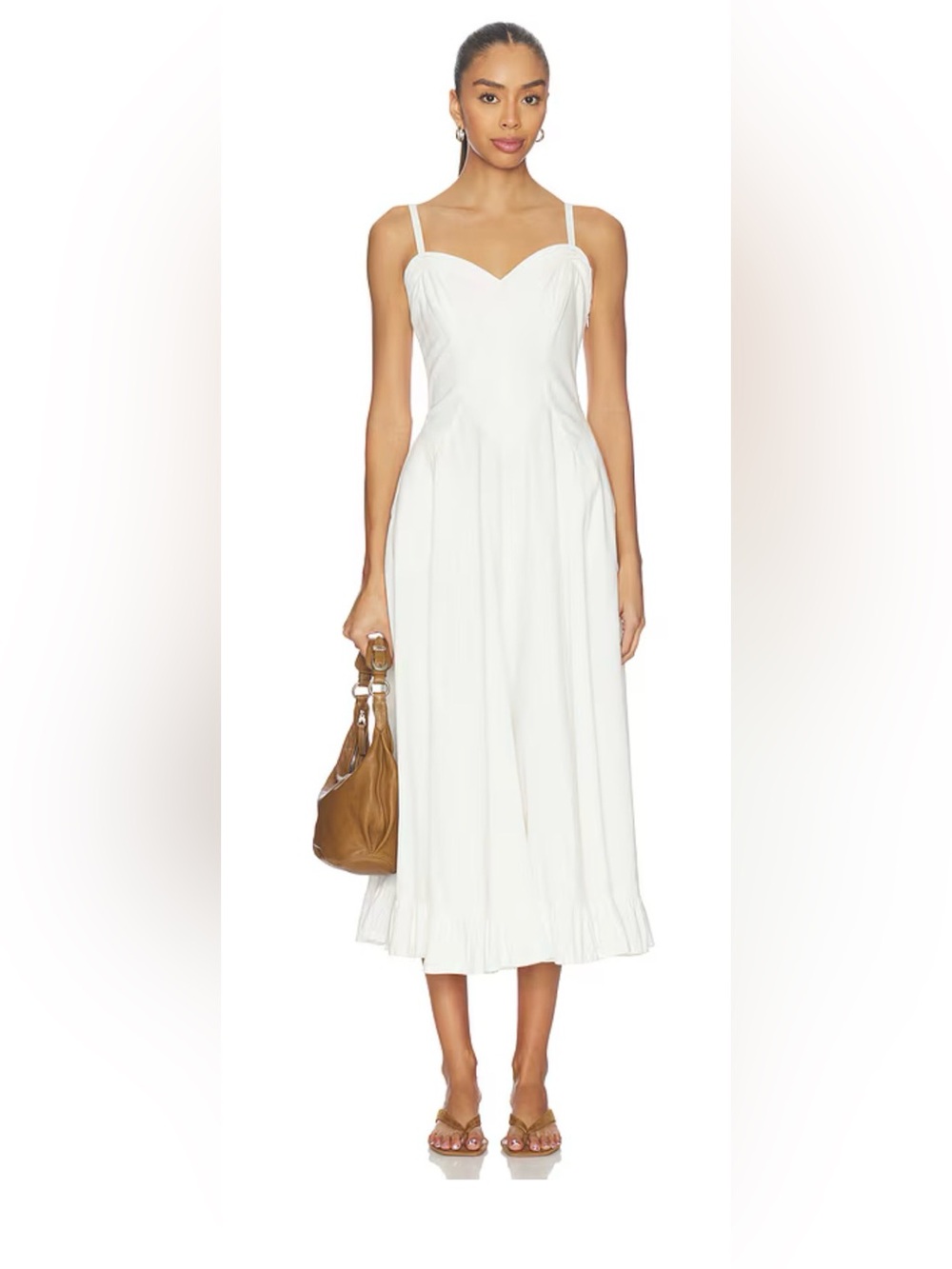 Free People Another Season White Cotton Midi Dress M NWOT